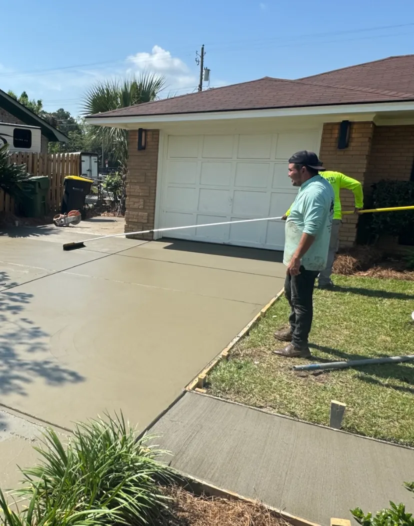 Concrete driveway installation in Bluffton SC by Low Country Concrete