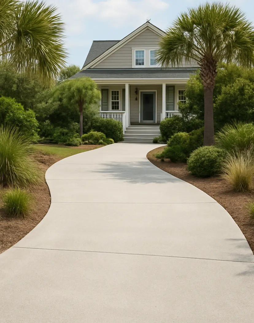 Concrete driveway by Low Country Concrete